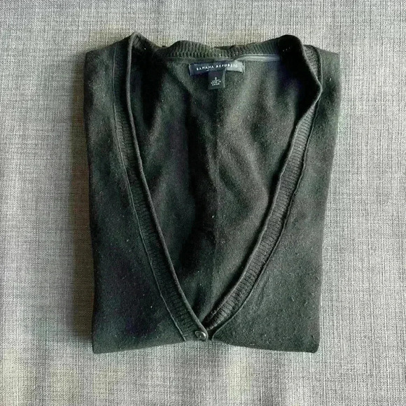 Vintage Banana Republic Womens Black Silk Old Money Prep Preppy Cardigan Small - Picture 5 of 9